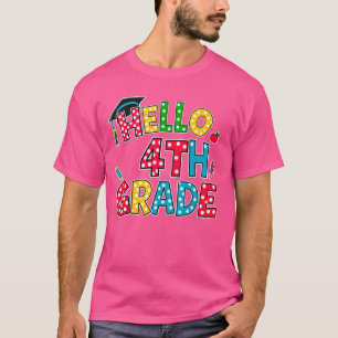 Hello 4th Fourth Grade Squad Back to School Teache T-Shirt