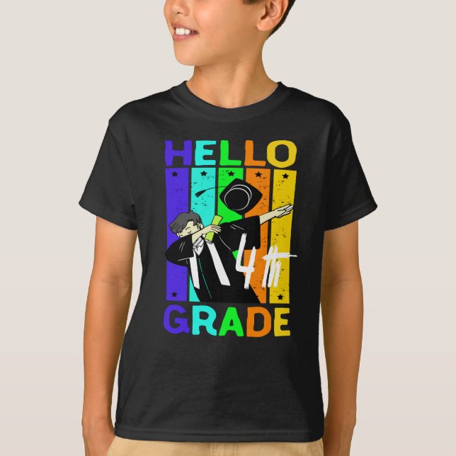 Hello 4th Grade|Back To School Hello 4th Grade T-Shirt (Front)