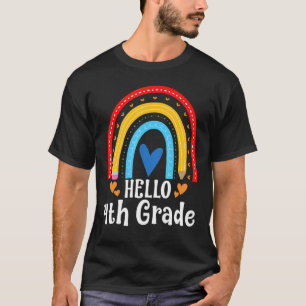 Hello 4th Grade Back To School Rainbow Teacher St T-Shirt