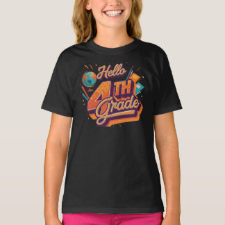Hello 4th Grade | by Asarteon T-Shirt