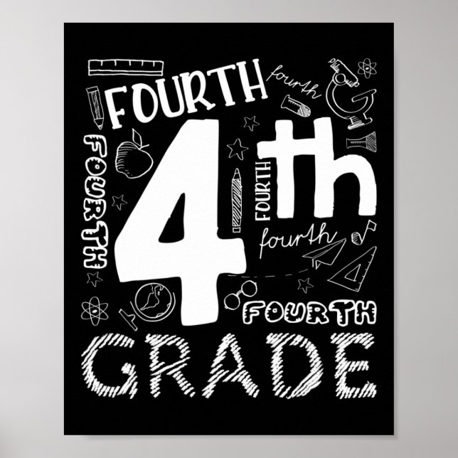 Hello 4th Grade Teacher Boys and Team Fourth Grade Poster (Front)