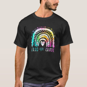 Hello 4Th Grade Tie Dye Rainbow Fourth Grade Back T-Shirt
