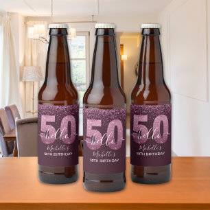 Hello 50! -Elegant Birthday 50th Women's Beer Bottle Label