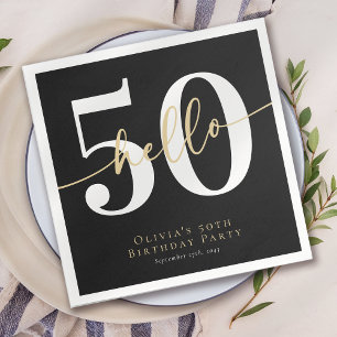 Hello 50 Fiftieth Birthday Party Napkins