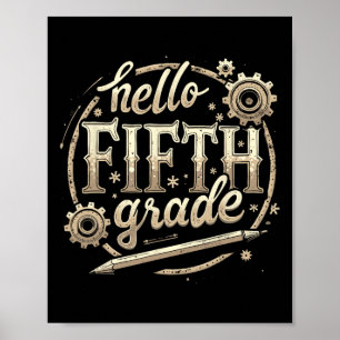 Hello 5th Grade Back To School Apparel Poster