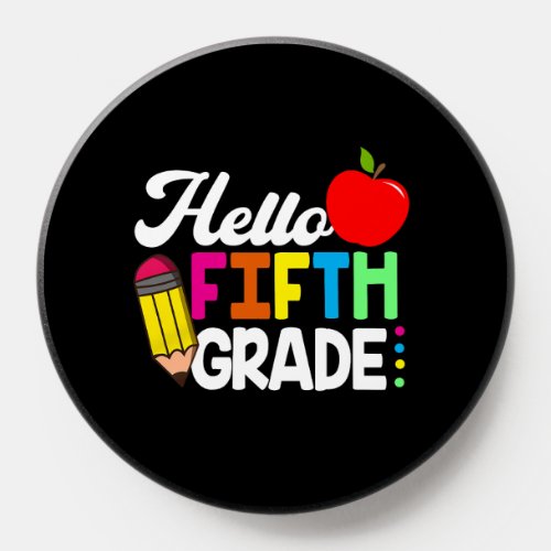 Hello 5th Grade Back to School Cute Rainbow Teache PopSocket