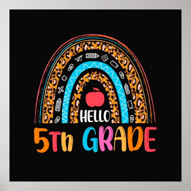 Hello 5th Grade Back to School Poster (Front)