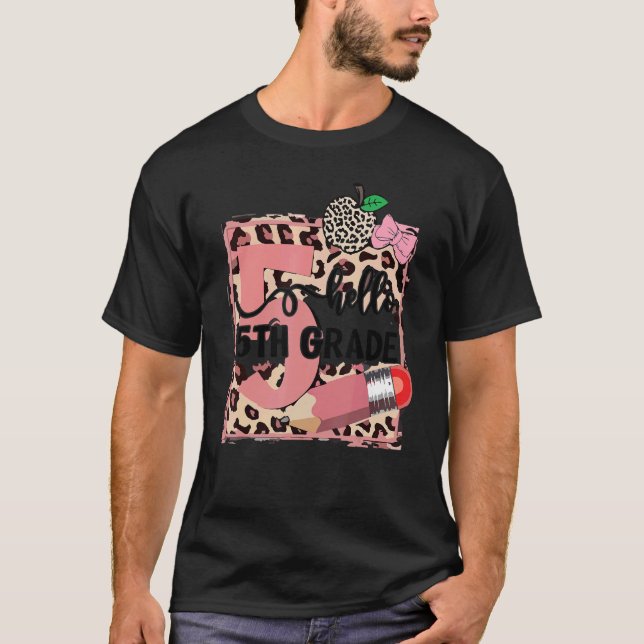 Hello 5th Grade Back To School Women Girls Pink Le T-Shirt (Front)