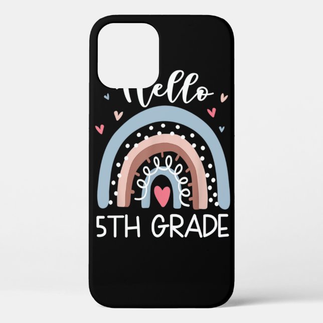 Hello 5th Grade Funny Boho Rainbow Back To School Case-Mate iPhone Case (Back)