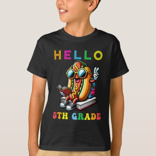 Hello 5th Grade Hotdog Lover Back to School  T_Shirt