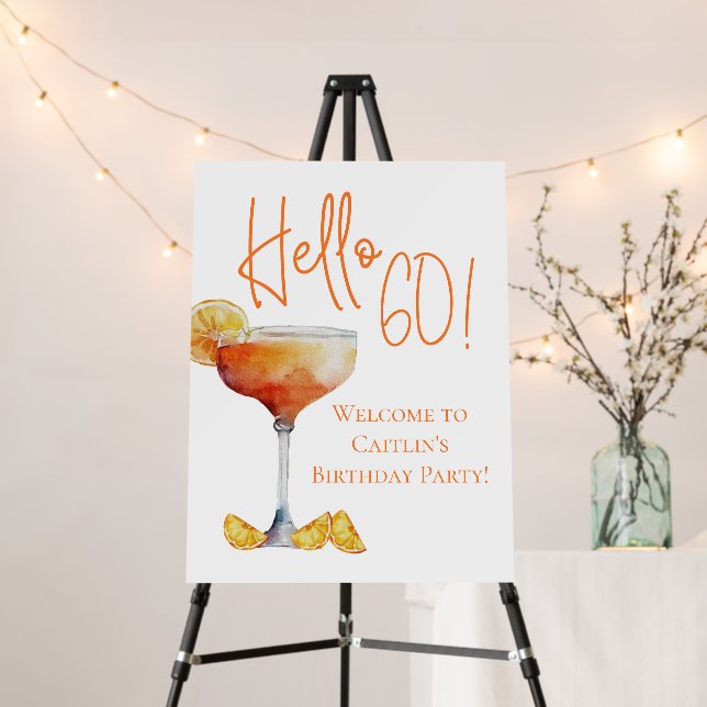 Hello 60 Birthday Welcome Foam Board (In Situ (Stand))
