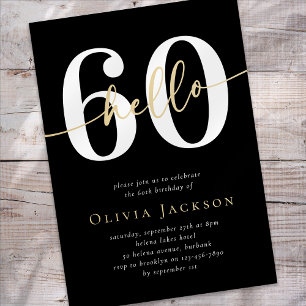 Hello 60 Sixtieth Birthday Party Invitation