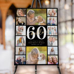 Hello 60 Sixtieth Birthday Photo Collage Welcome Foam Board<br><div class="desc">🎉🎂 Welcome guests to the party with this fun photo collage design</div>