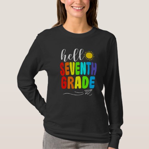 Hello 7th Grade Cute First Day Back To School  1 T_Shirt