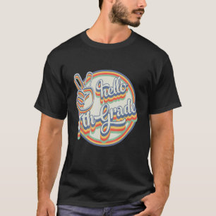 Hello 7th Grade Happy First Day Of School Vintage T-Shirt