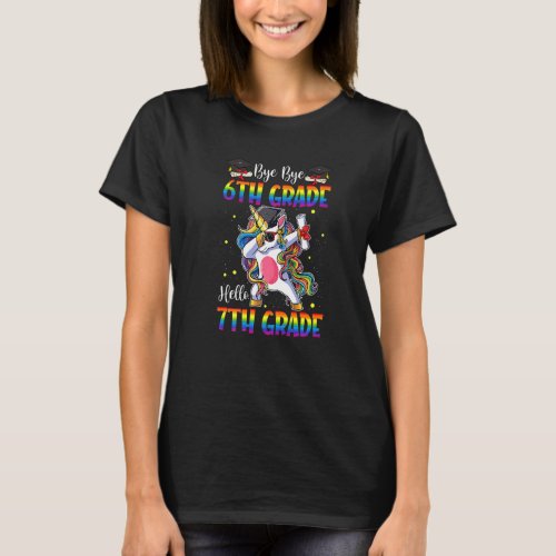 Hello 7th Grade Unicorn Teacher Student Back To Sc T_Shirt