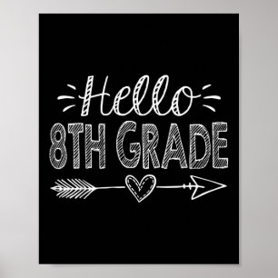Hello 8th Grade Team Eighth Grade Back To School T Poster