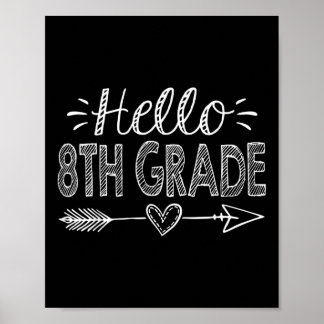 Hello 8th Grade Team Eighth Grade Back To School T Poster