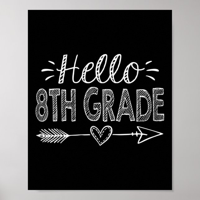 Hello 8th Grade Team Eighth Grade Back To School T Poster (Front)