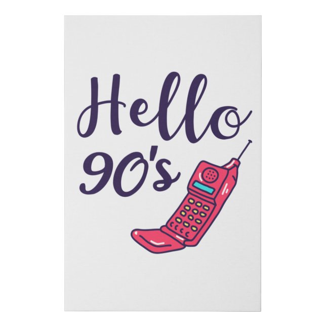 Hello 90s Cellphone Faux Canvas Print (Front)