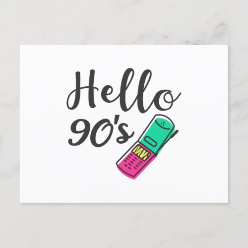 Hello 90s Cellphone Postcard