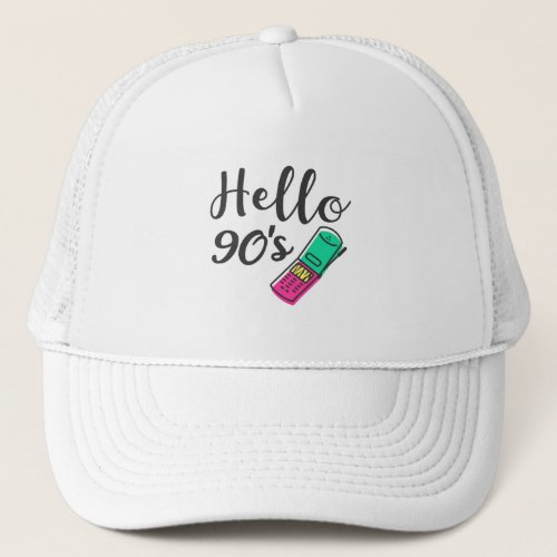 Hello 90s Cellphone Trucker Hat