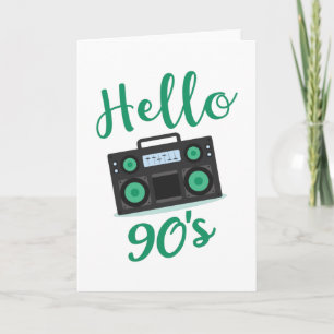 Hello 90s radio cassette recorder card