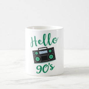 Hello 90s radio cassette recorder coffee mug