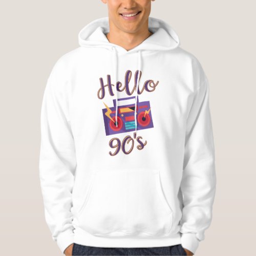 Hello 90s radio cassette recorder hoodie