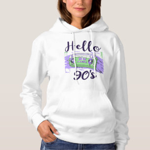 Hello 90s radio cassette recorder hoodie