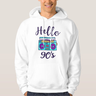 Hello 90s radio cassette recorder hoodie