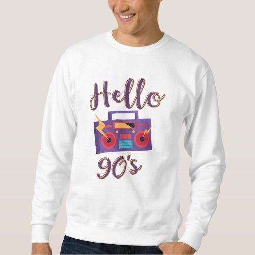 Hello 90s radio cassette recorder sweatshirt