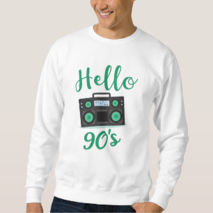 Hello 90s radio cassette recorder sweatshirt