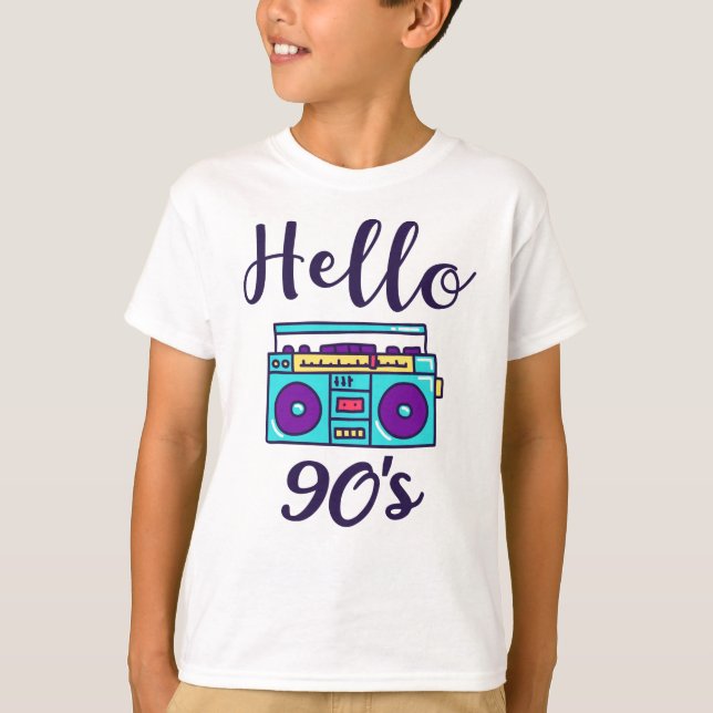 Hello 90s radio cassette recorder T-Shirt (Front)