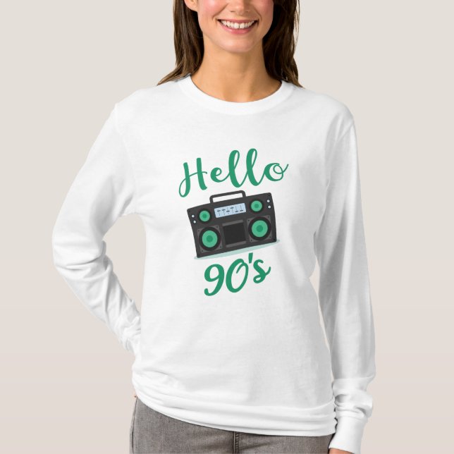 Hello 90s radio cassette recorder T-Shirt (Front)