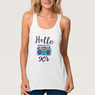 Hello 90s radio cassette recorder tank top