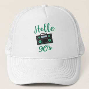 Hello 90s radio cassette recorder trucker hat