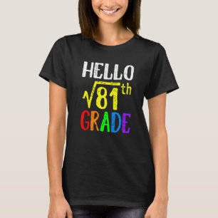 Hello 9th Grade Square Root Of 81 Math Back To Sch T-Shirt