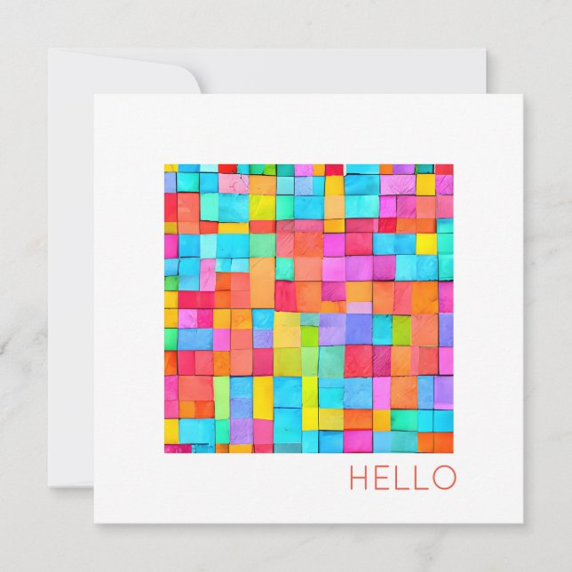 HELLO Abstract Art Modern Colorful Happy Fun (Front)