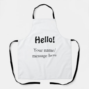 Hello add name message simple minimal business tem apron