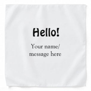 Hello add name message simple minimal business tem bandana
