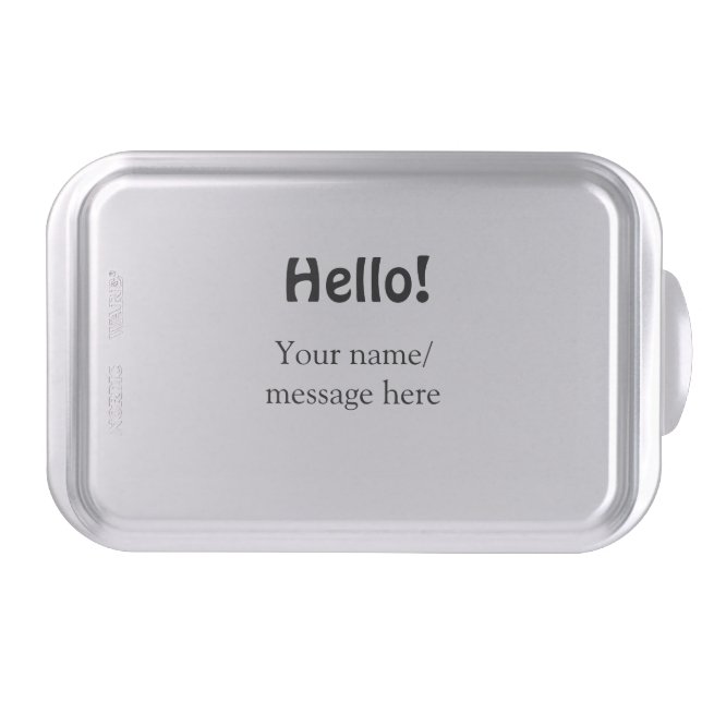 Hello add name message simple minimal business tem cake pan (Front)