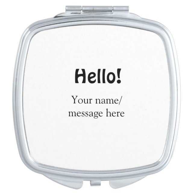 Hello add name message simple minimal business tem compact mirror (Front)