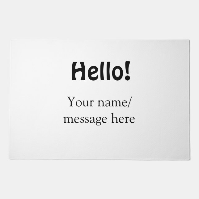 Hello add name message simple minimal business tem doormat (Front)