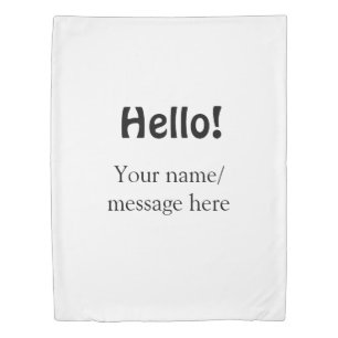 Hello add name message simple minimal business tem duvet cover