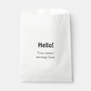 Hello add name message simple minimal business tem favor bag
