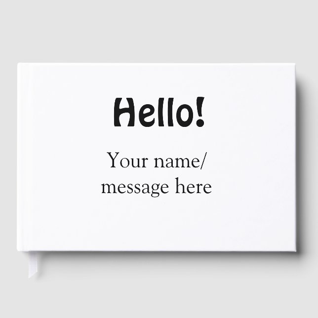 Hello add name message simple minimal business tem foil guest book  (Front)