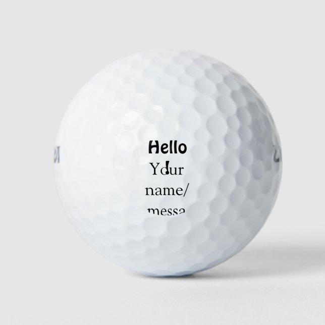 Hello add name message simple minimal business tem golf balls (Front)