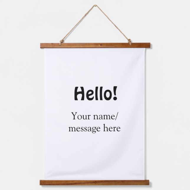 Hello add name message simple minimal business tem hanging tapestry (Front)