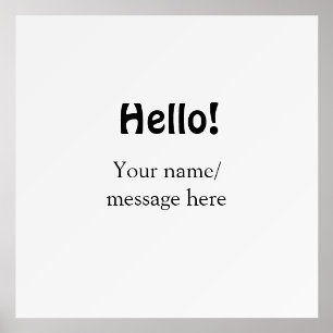 Hello add name message simple minimal business tem holder